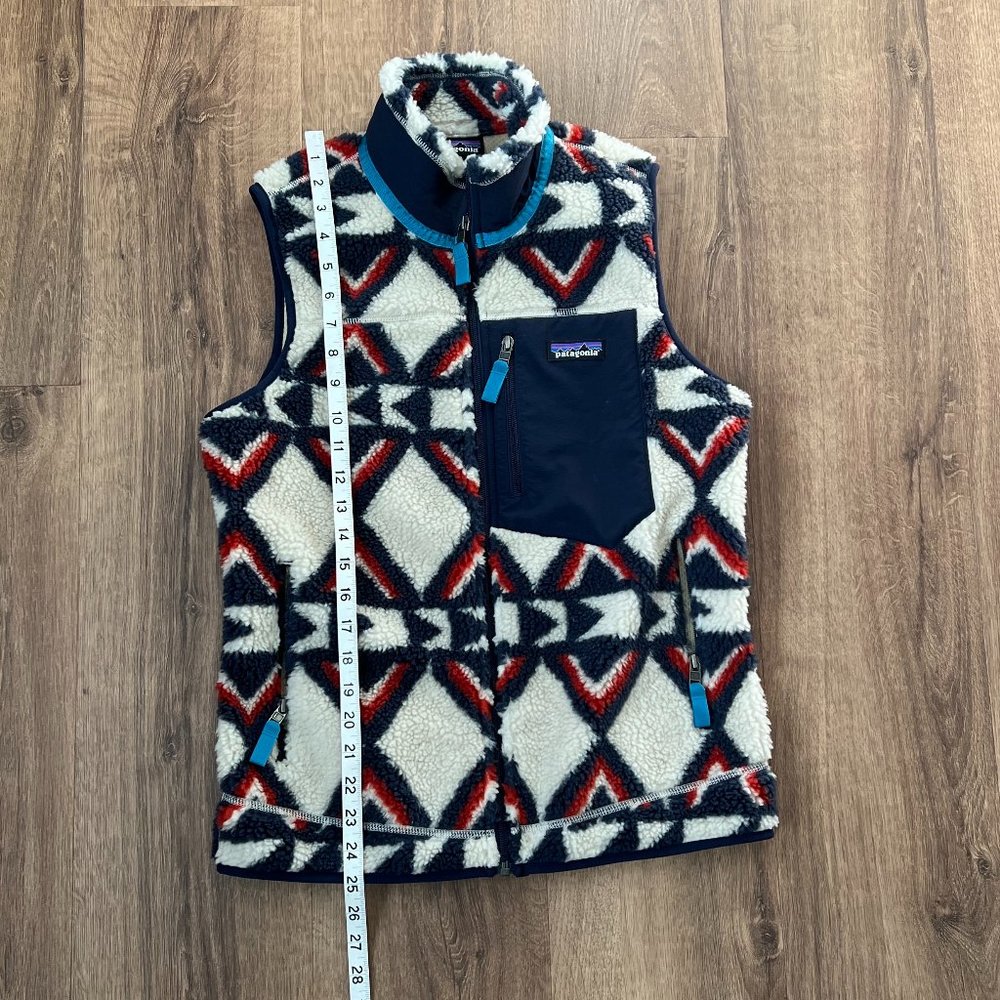 Patagonia Retro X Deep Pile Fleece Vest- Tribal Brass Hawk Sz S - Picture 4 of 14